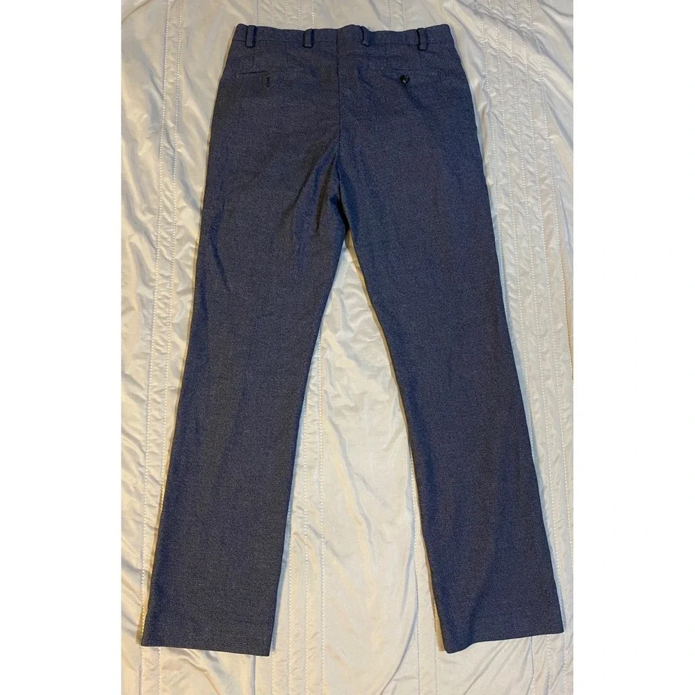 Murano Mens Blue Textured‎ Two Piece Suit Blazer and Trousers Set Slim Fit